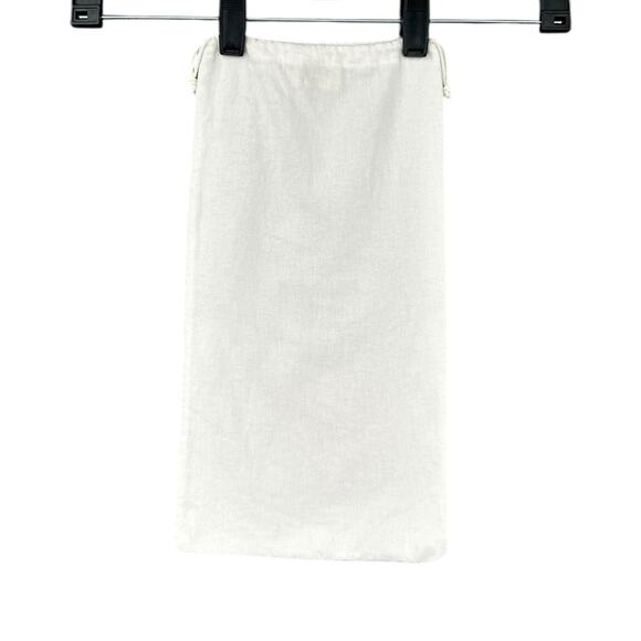 Prada Milano White 100% Cotton Dust Bag Drawstring Black Logo Designer - Picture 2 of 6